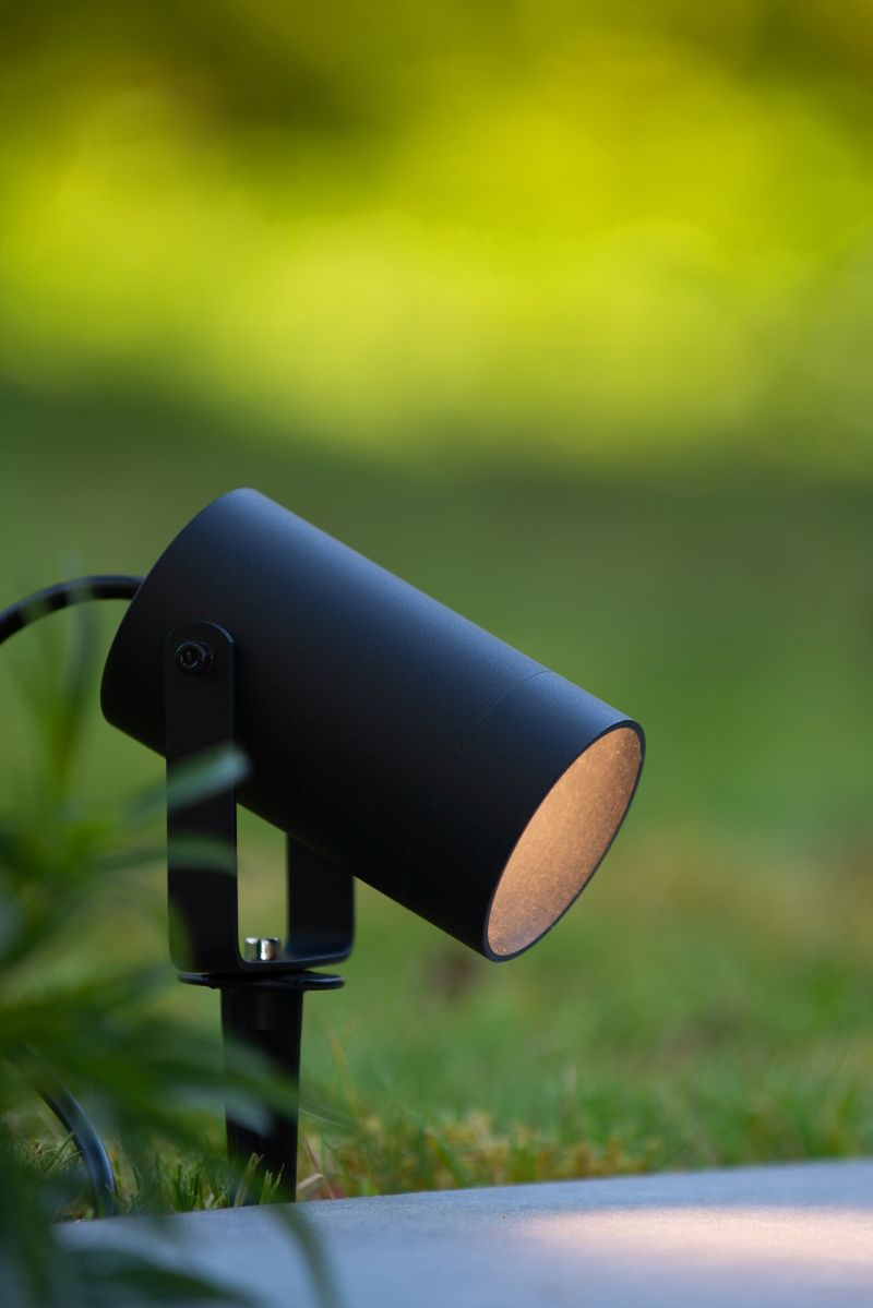 Lucide TAYLOR - Záhradný reflektor Vonkajšie - Ø 10 cm - 1xGU10 - IP65 - Čierny